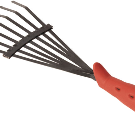 Kleinfächerbesen Arbeitsbreite 100 mm Stahl mit Stiel POLET – 7 Zinken