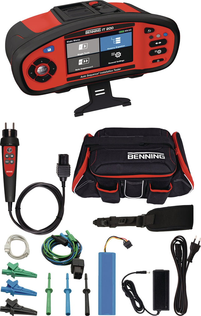 Gerätetester-Set IT 200, EV 3-2, L-Boxx Koffer von Benning – praktischen (L475xB555xH685mm) verpackt