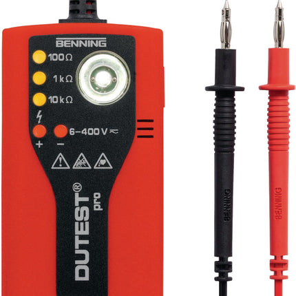 Benning DUTEST pro 6-400 V AC/DC Durchgangs- und Leitungsprüfer mit Arbeitsleuchte