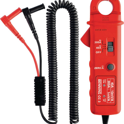 BENNING AC/DC-Stromzangenadapter CC 3, 0,2-300 A, Zangenöffnung max. 25 mm, CAT III 600 V