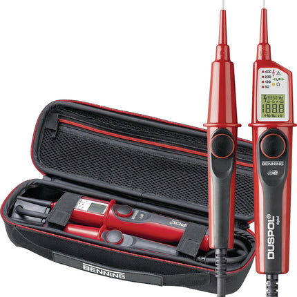 BENNING DUSPOL® digital Spannungs-/Durchgangsprüfer 1-1000 V AC/1-1200 V DC, CAT IV 600 V/CAT III 1000 V, inkl. HardCase-Tasche