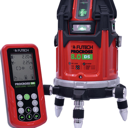 FUTECH Multilinienlaser PROCROSS 8.0 DS GREEN + Quattro MM PROMO Set mit 2x200m Reichweite