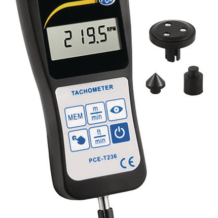PCE-T236 Handtachometer – optische und mechanische Drehzahlmessung, 5–99999 U/min