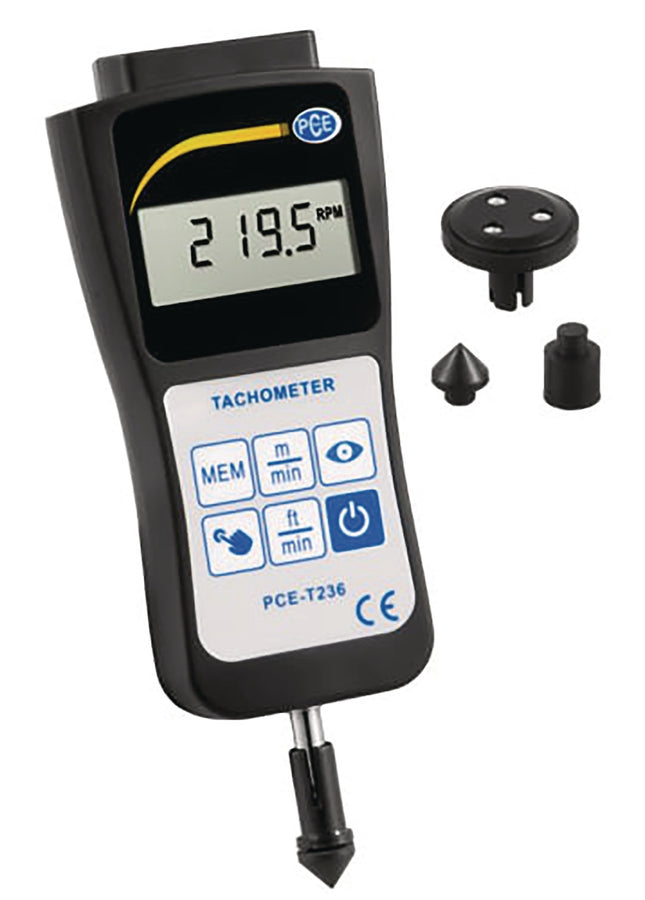 Handtachometer – optische und mechanische Drehzahlmessung, 5–99999 U/min – PCE-T236