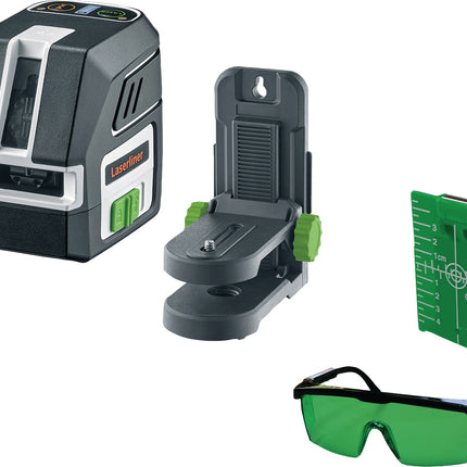 Kreuzlinienlaser PocketCross-Laser 2G, grünes Laserkreuz, 0,3 mm/m, 55 m, Laserklasse 2, mit PocketWallHolder