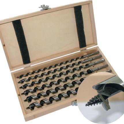 PROMAT Schlangenbohrer-Satz 6-tlg., 460 mm, Ø 10-20 mm in Holzkassette