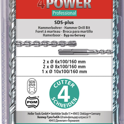 HELLER Hammerbohrer-Satz 4Power SDS-plus 5-tlg. Multipack 29202