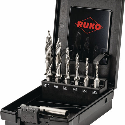 Kombigewindebohrer-Bit-Satz ULTIMATECUT FS M3-M10, 7-teilig, HSS, Kunststoffkassette – RUKO