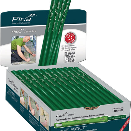 PICA Steinhauerstift Classic 541, 30 cm, 10H, ungespitzt, grün, oval