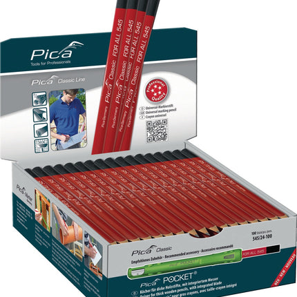 PICA Classic FOR ALL Markierstift, 23 cm, rot, gespitzt