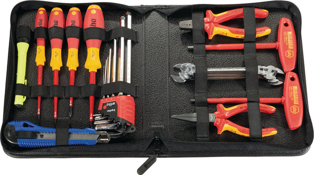 PARAT Werkzeugmappe aus Industrieleder, B232xT50xH270 mm, schwarz – Umlaufender Reißverschluss für sicheren Verschluss