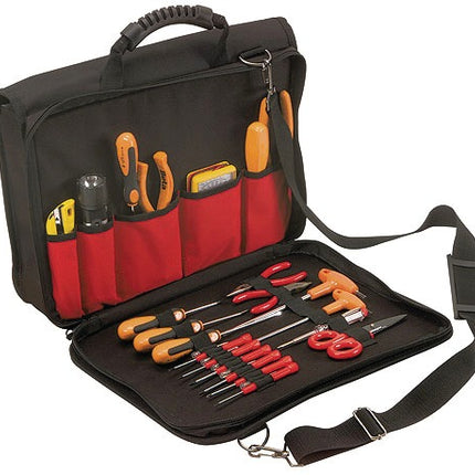 PLANO Werkzeugtasche 559 TB, Polyester, B410 x T130 x H325 mm, schwarz/rot – 1,6 kg
