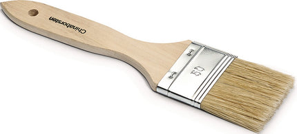 Nölle Profi Flachpinsel 3/4 Zoll, helle Borstenmischung, Weißblechzwinge, Holzstiel