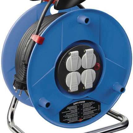 Kabeltrommel – Garant H05VV-F 3 x 1,5 mm², 4 Schutzkontaktsteckdosen, Spezialkunststoff IP20