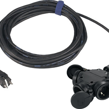 JÄGER DIREKT Schutzkontaktverlängerung 3m H07RN-F 3x1,5mm² IP44 schwarz
