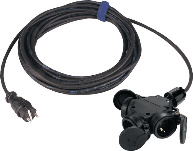 JÄGER DIREKT Schutzkontaktverlängerung 5m H07RN-F 3-fach IP44 16A 250V
