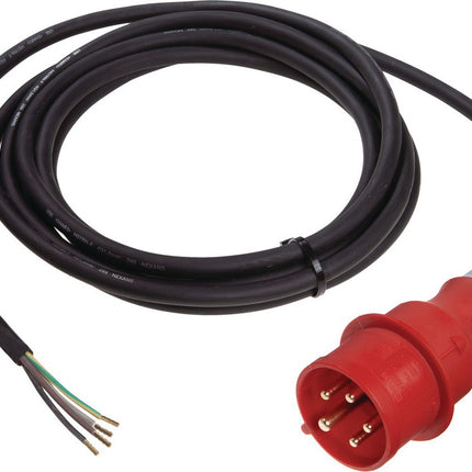 Anschlussleitung H07RN-F 5x1,5 mm², 5 m, CEE-Stecker 5-polig, schwarz