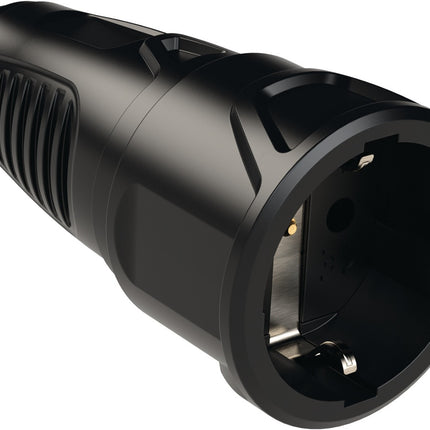 Schutzkontaktkupplung 10-/16 A 250 V schwarz IP20 Vollgummi JÄGER DIREKT