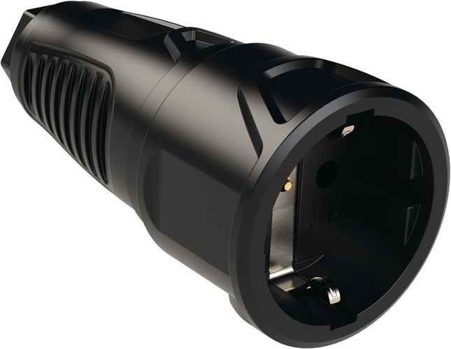 DIREKT Schutzkontaktkupplung 10-/16 A 250 V schwarz IP20 Vollgummi JÄGER