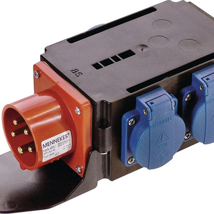 CEE-Adapter MIXO SAAR 1xCEE-Stecker 400V, 16 A, 5-polig IP44 – Gehäuse aus hochbruchfestem Spezialkunststoff