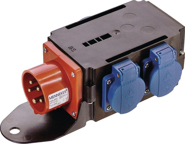 CEE-Adapter MIXO SAAR 1xCEE-Stecker 400V, 16 A, 5-polig IP44 – Gehäuse aus hochbruchfestem Spezialkunststoff