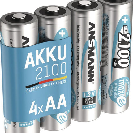 ANSMANN maxE Akkuzelle 1,2 V 800 mAh R03-AAA-Micro HR03, 4 Stück im Blister