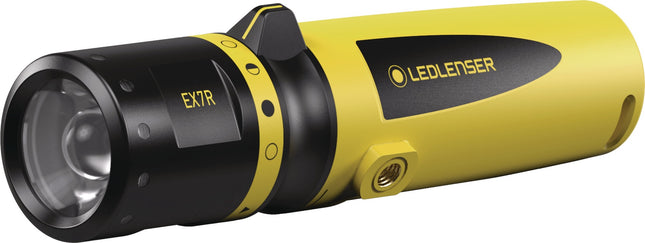 LED-Taschenlampe EX7R, 50-220 lm, Akku Li-Ion, 65-140 m, schwarz/gelb – LEDLENSER