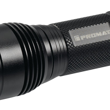 LED-Taschenlampe PROMAT, 150-500 lm, 3xAAA, 100/170 m, schwarz, IPX4