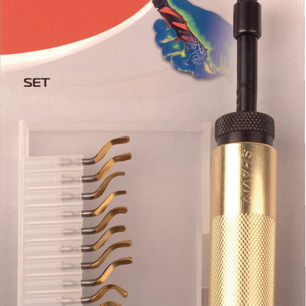 Entgraterset Golden Flex Set B, 7-teilig, mit Aluminiumhandgriff und TiN-beschichteten Klingen – SHAVIV