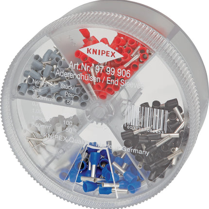 KNIPEX Aderendhülsenbox 400-tlg. 0,5-2,5 mm², Kunststoffbox, 97 99 906