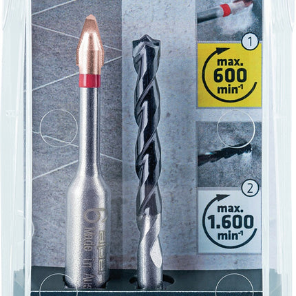 ALPEN Feinsteinzeugfliesenbohrer-Set C PROTECTOR 2 Stück – 2-teiliges Set, Keine Kühlung erforderlich
