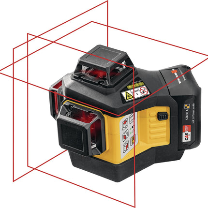 STABILA Multilinienlaser LAX 600 – rote 3x360° Laserlinien, ±0,3 mm/m, 30 m, IP65, akkubetrieben