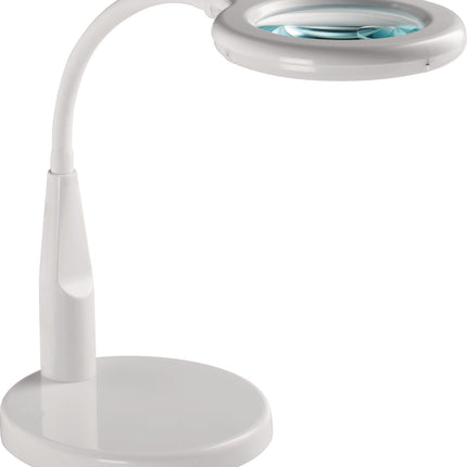 LED-Lupenleuchte mit Glaslinse 88,9 mm (3,5") weiß, runder Kopf, Standfuß