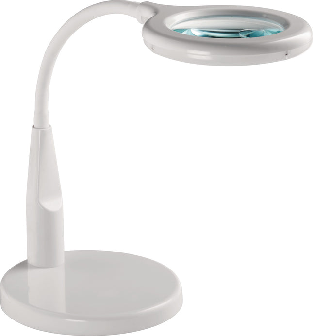 LED-Lupenleuchte – mit Glaslinse 88,9 mm (3,5") weiß, runder Kopf, Standfuß