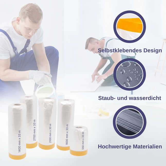 Abdeckfolie fix & fertig mit washi-UV 3, ca. 7 µm