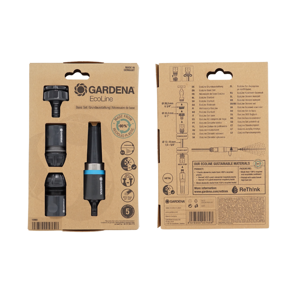 Gardena EcoLine Gartenspritze mit Anschluss-Set (4-teilig)