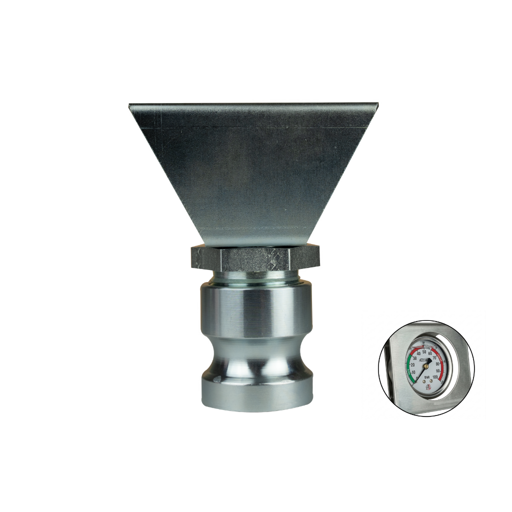 Manometer VARIO 0–100 bar mit Schutzbügel, Anschluss hinten – passend für VT 35 und VT 50