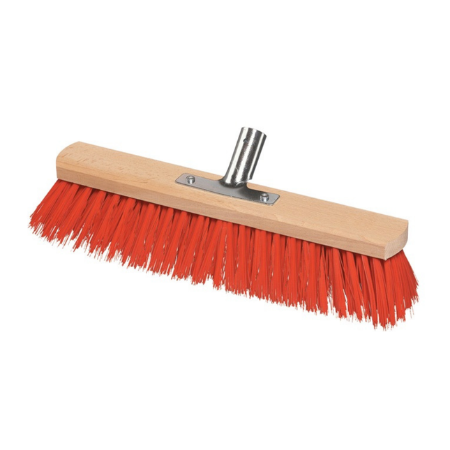 Besen Elaston mit Metallstielhalter Flachholz – natur, Durchmesser 24 mm