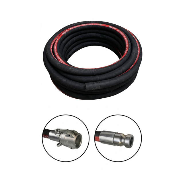 Mörtelschlauch 25 schwarz mit MKVT25 360°/MT25 für System 22, hydraulisch eingebunden, 40 bar