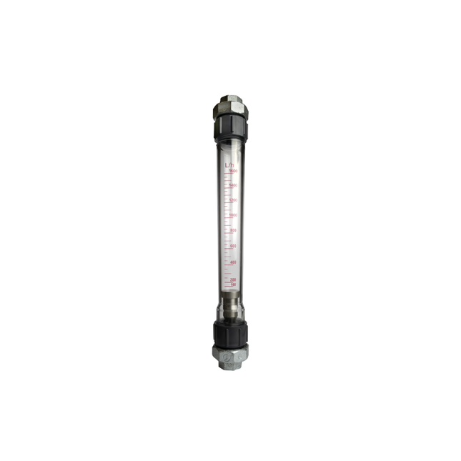Wasserdurchflussmesser Typ 1600TG Durchflussmenge 160-1600 l/h, komplett mit Verschraubungen 3/4“ IG + TG
