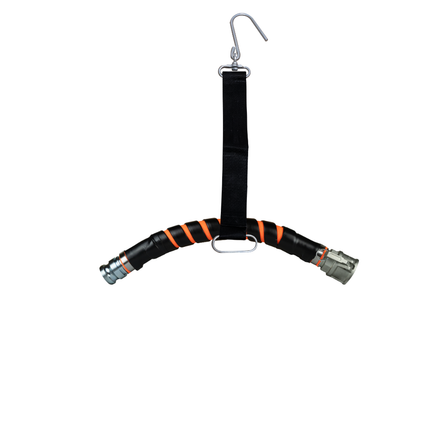 Schlauchbogen 25 mm MK25 mit Schlauchknickschutz, 60 cm, mit Schlauchhaltegurt Textil