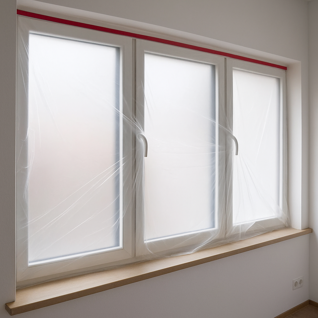 Abdeckfolie mit Klebeband - Malerfolie