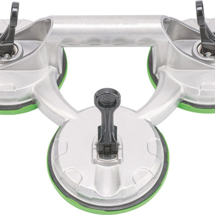 TECWERK Saugheber 100 kg, 3 Saugköpfe, Kopf-Ø 118 mm, Aluminium