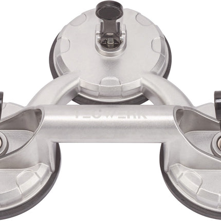 TECWERK Saugheber 100 kg, 3 Saugköpfe, Kopf-Ø 118 mm, Aluminium