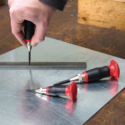Automatikkörner – RENNSTEIG, Länge 125 mm, Schaftquerschnitt 14 mm, einstellbare Schlagkraft 60–130 N, mit Handschutz