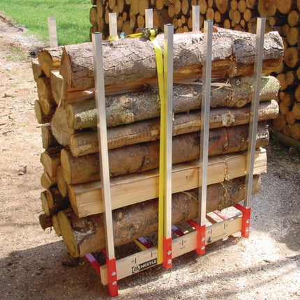 Sägebock Holzmichel B.820xH.1130xT.465mm Alu/Holz NESTLE – 12,5 kg, Steckbare Rungenstangen aus Aluminium