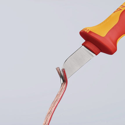 Kabelmesser 98 52, Länge 190 mm, Klingenlänge 50 mm, VDE-isoliert – KNIPEX
