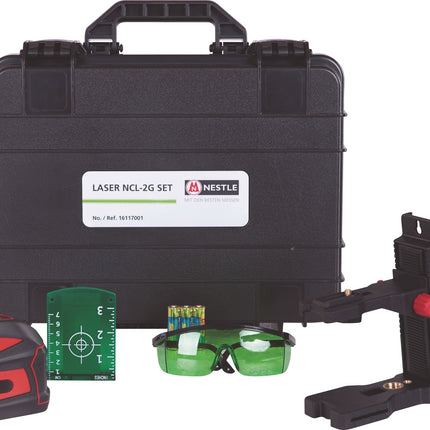 NESTLE Kreuzlinienlaser NCL-2G SET 4 0,5 3 mm/10 m 20 m (50 m mit Empfänger) Laserklasse 2