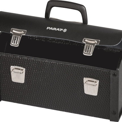PARAT Werkzeugtasche 7 l, Rindsleder, Con-Pearl, B370xT140xH190 mm – schwarz, Abschließbare Steckschlösser