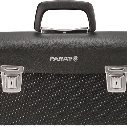PARAT Werkzeugtasche 7 l, Rindsleder, Con-Pearl, B370xT140xH190 mm – schwarz, Abschließbare Steckschlösser